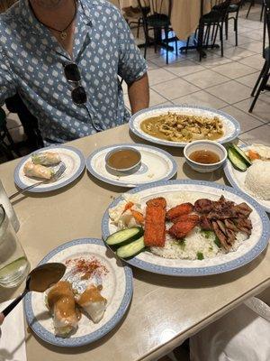 fresh shrimp spring rolls, then ordered their house special broken rice, and then coconut chicken.