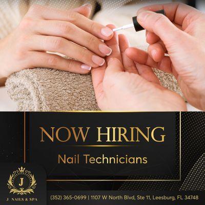 NOW HIRING: Nail Technicians
If you're passionate about nails and want to be part of a dynamic team, we want to hear from you!