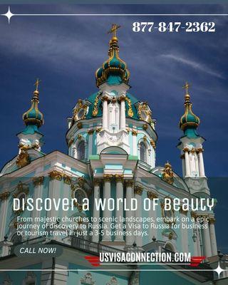 Discover a World of Beauty - Get a Russia Tourist Visa or Russia Business Visa in just 3 to 4 business days.