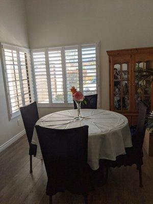 Shutters in dining room