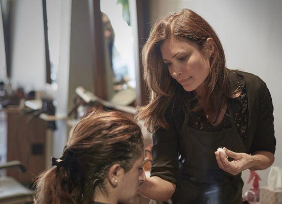 HK Salon colorist Ilka at work.