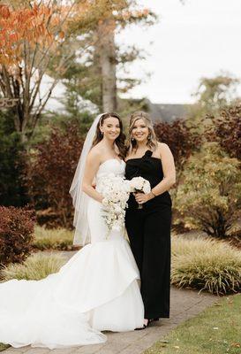 Bride and bridesmaid hair