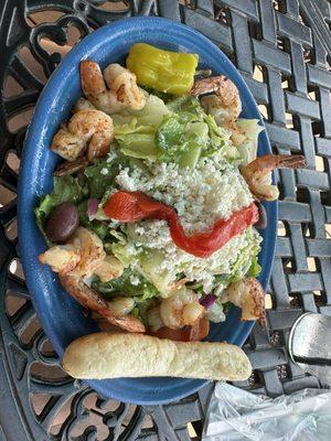 Caesar salad with shrimp