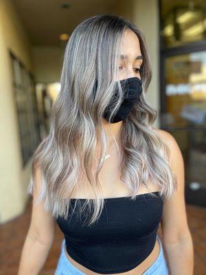 Ash blonde balayage