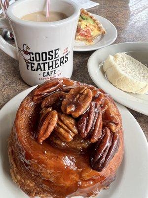 Sticky bun and quiche