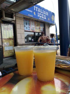 Two cups of fresh squeezed OJ - $16 dollars!