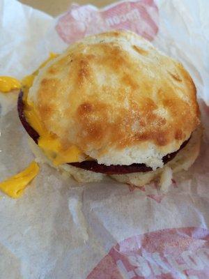 Bologna & cheese biscuit