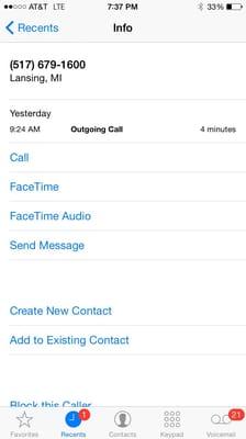 This is the first call I made when I talked to the lady