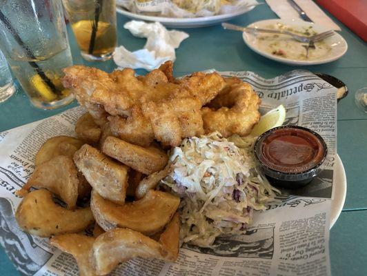 Beer-Battered Fish and Chips Platter