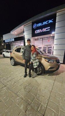 My lady and me in front of our 2019 Buick Encore