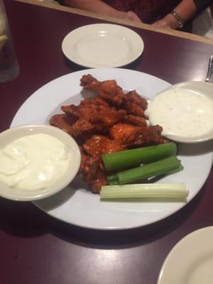 Outrageously good wings. Yummy yummy in my tummy.... I want them to not have calories. I want them to be ghost food.