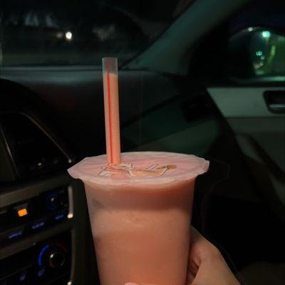 Watermelon smoothie... No Boba. Very good!! I will be coming back to try the Italian frozen yogurt.