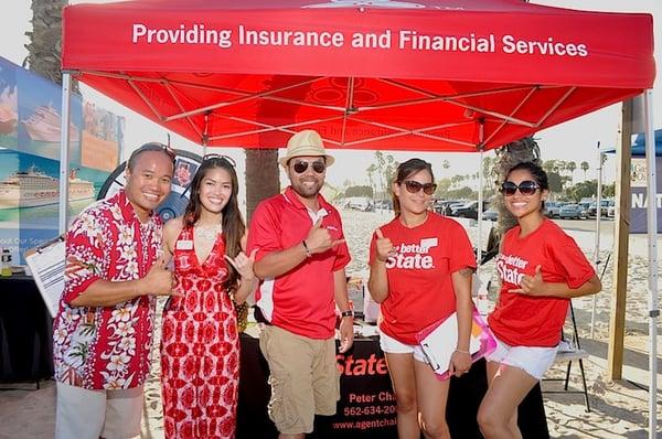 Team Members Juni, Hailey, Agent Peter Chai, Khristeen and Sandra at our booth at the Tiki Festival in Long Beach.