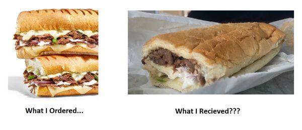 Actual sandwich on the right.