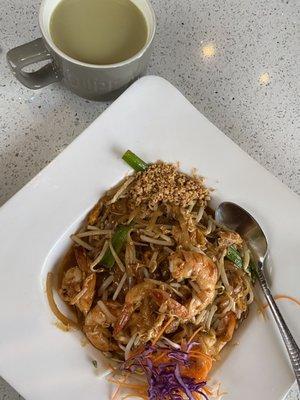 Pad Thai Shrimp & Matcha Ginger Latte