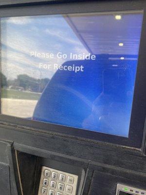 No receipt at the pump.