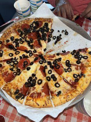 Large Pepperoni with black olives