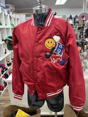 This is a jacket we had made for one of the Grapevine High employees! We provided both the jacket and stitched down patches.