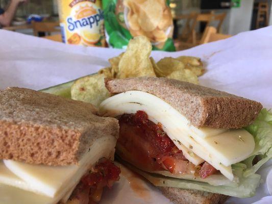 Cheese sandwich with hot peppers