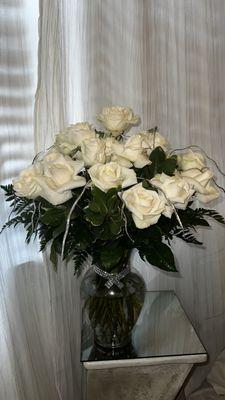 White Rose Vase Arrangement (Any Occasion)