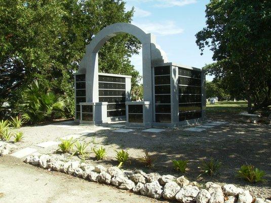 Our new Community Columbaria features individual niches and sections for families.  Other above and below ground options are available.