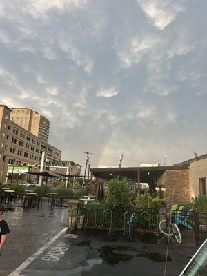 Murphy's outdoor with a rainbow