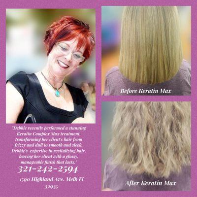 Before & After Keratin Max Treatment by Debbie