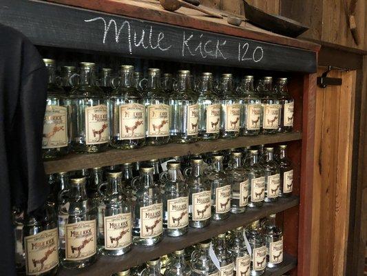 Mule Kick moonshine is 120 proof