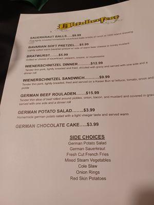 German fest menu