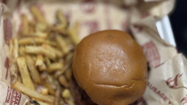 Chopped beef and fries looked like a kids meal