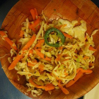 Cabbage slaw for pupusas, delicious!