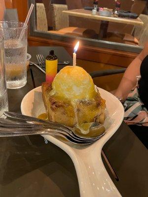 Butterscotch bread puddings