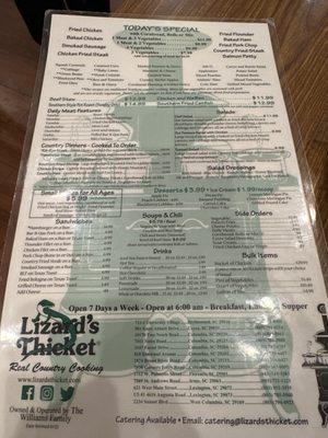 Front Menu