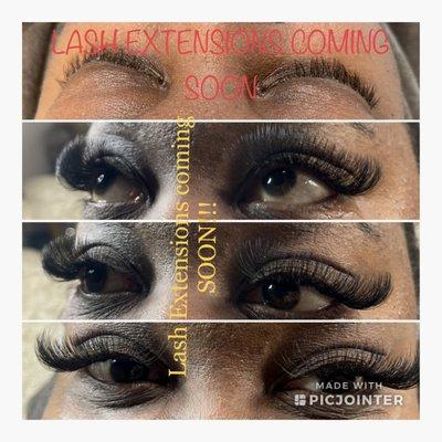 Eyelash extensions on 6/1/2023.