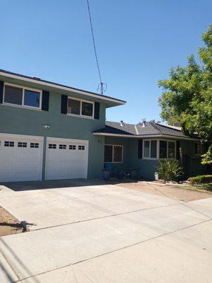 Corner house also one of 5 in the same area complete exterior painted. New shutters added after painted.