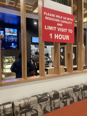 sign in dining room