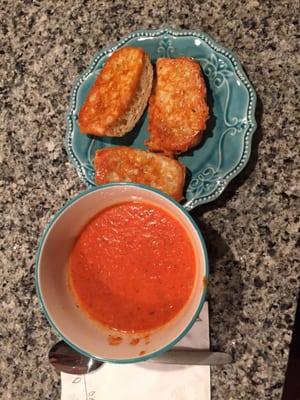 Ta-Da! Homemade Tomato Bisque with Parmesan Croutons