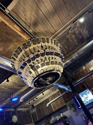 Chandelier over the bar