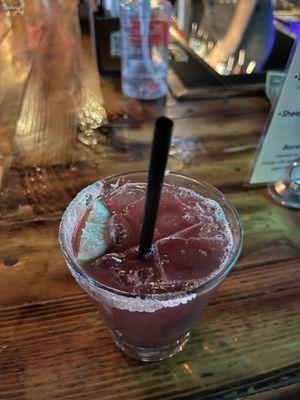 My " berry berry" margarita with sugar rim - delicious