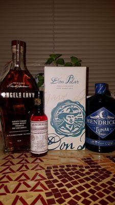 Angel's Envy Bourbon $43.99, Peychaud's Bitters $6.99, Don Pilar Blanco Tequila $33.99, Hendrick's Lunar Gin $36.99 (01/21/21).