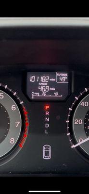 Real Mileage at Service 101,182