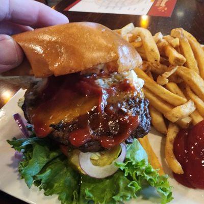 Gyde Park Wagyu Burger with fries!