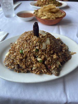 Beef fried rice spicy.