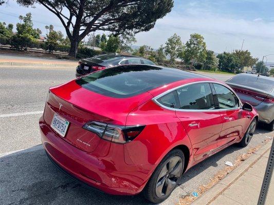 2020 Tesla Model 3 (R Quarter Panel Repair & Paint / Completed Photo)