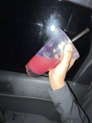 The boba dragon fruit lemonade