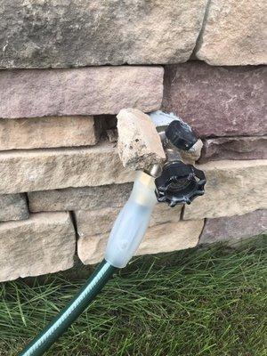 Hose spout repaired by warranty team.