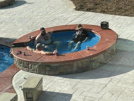 Men in a Hot Tub!