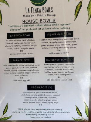 La Finca House Bowls