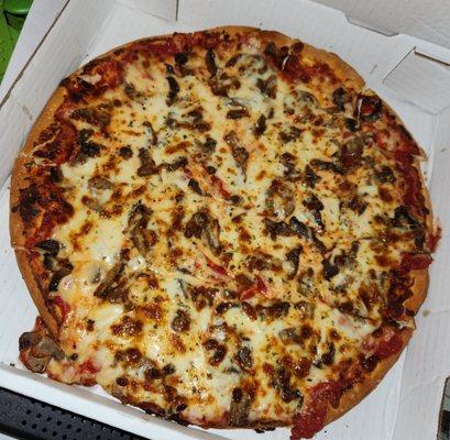 Medium Pizza, Mushroom, Double Cheese .  $17.95.