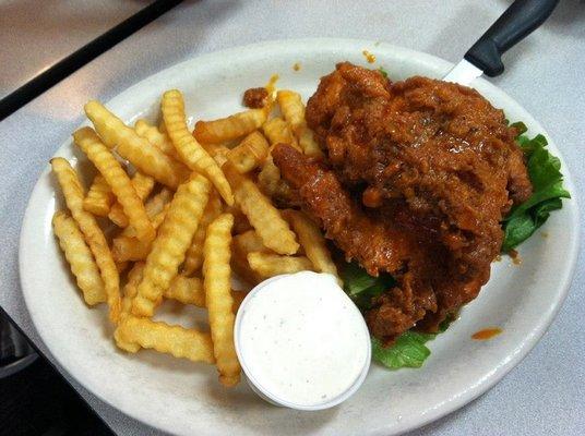 Buffalo Chicken Strips with Fries